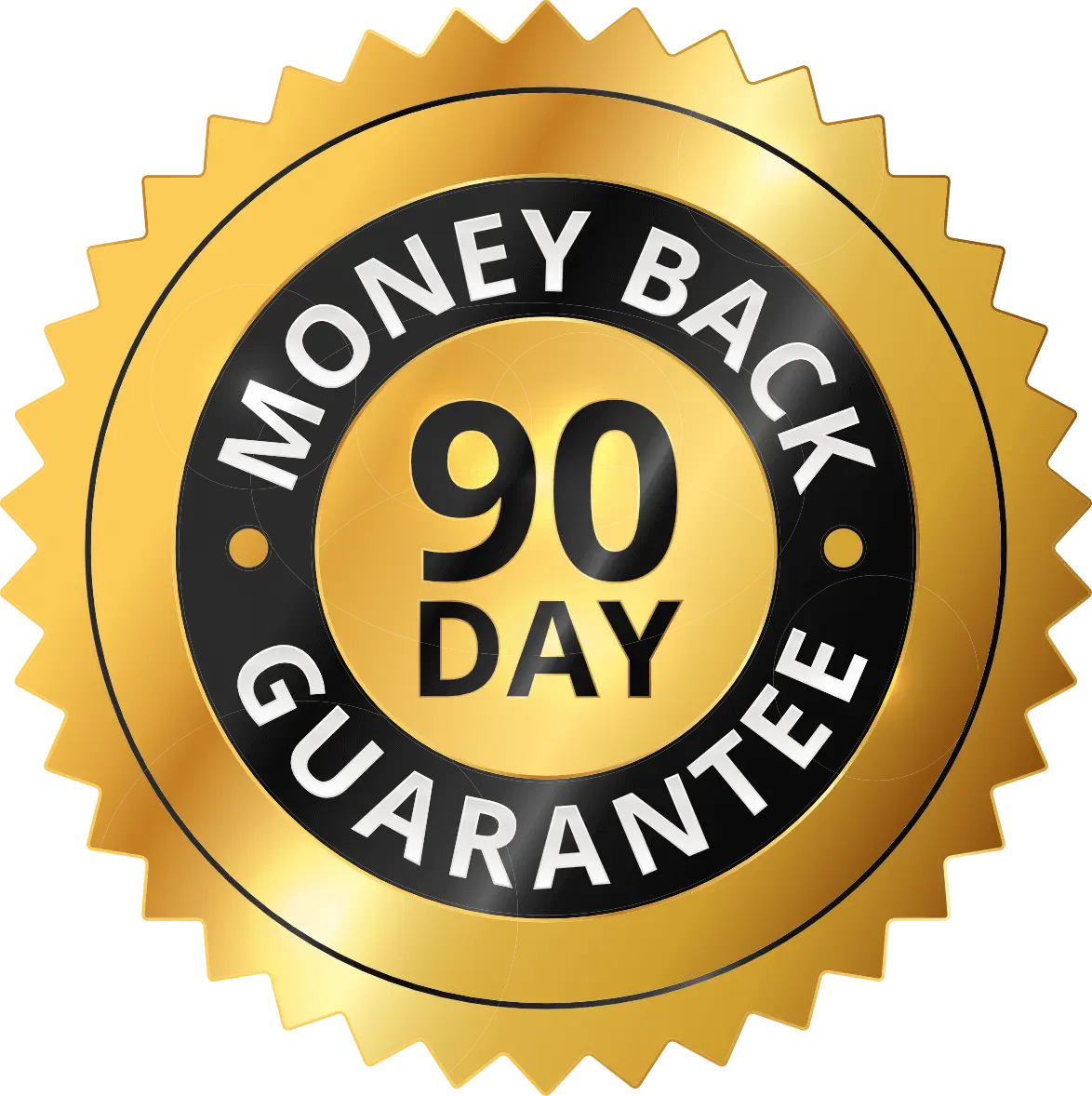90-day money back guarantee badge
