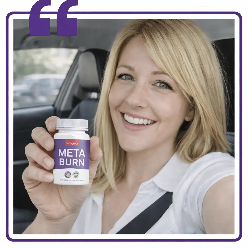 Jennifer L. holding MetaBurn bottle